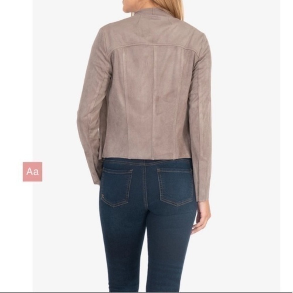 Kut from the Kloth Tayanita taupe vegan suede open jacket - Picture 3 of 11